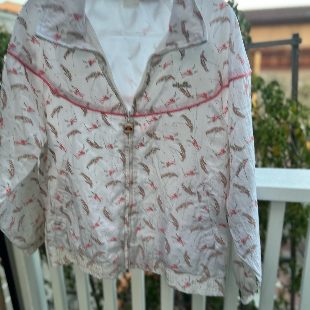 Ellesse White and Pink Bomber Jacket Vintage Women’s Size 1 Color White & Pink